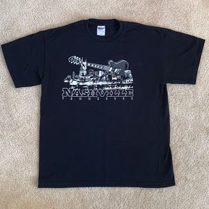Nashville Tennessee Short Sleeve T-shirt, Size Medium, Black/White